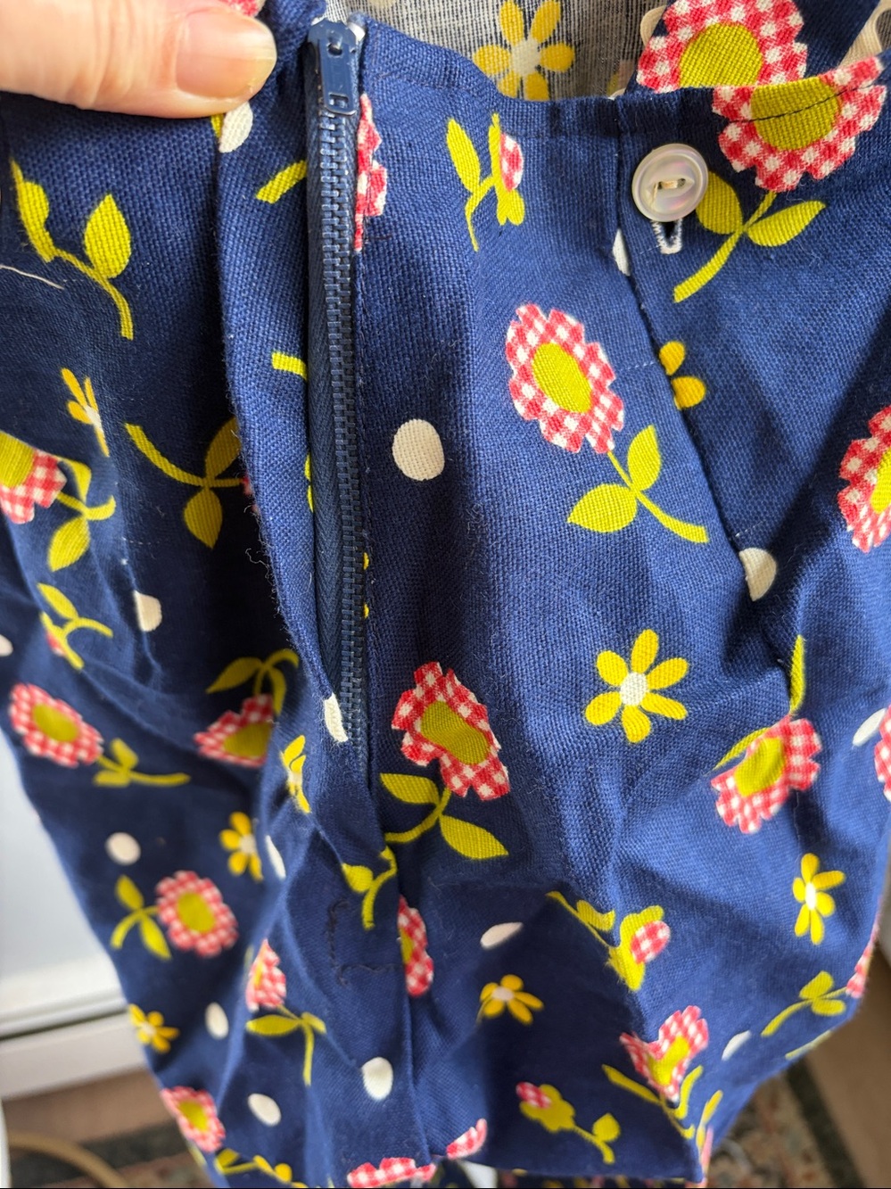 Cottagecore, Retro-Vintage, 70s Boho, sunflower polka dot overalls - Picture 12 of 15